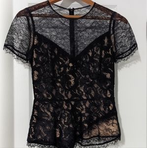 BCBG peplum lace top